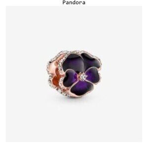 Pandora Deep Purple Pansy Flower Charm